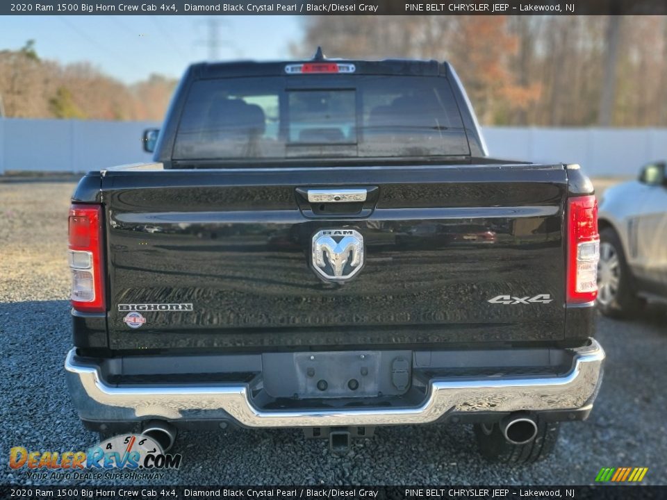 2020 Ram 1500 Big Horn Crew Cab 4x4 Diamond Black Crystal Pearl / Black/Diesel Gray Photo #4
