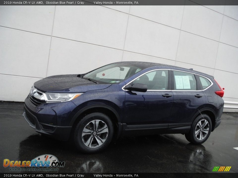 2019 Honda CR-V LX AWD Obsidian Blue Pearl / Gray Photo #2