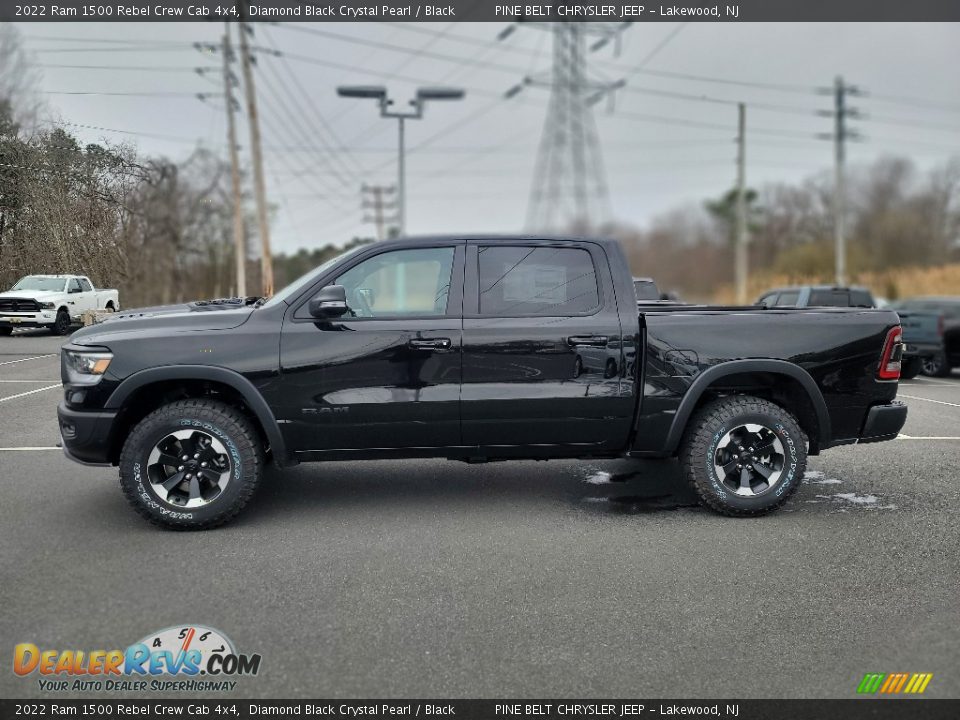 Diamond Black Crystal Pearl 2022 Ram 1500 Rebel Crew Cab 4x4 Photo #6