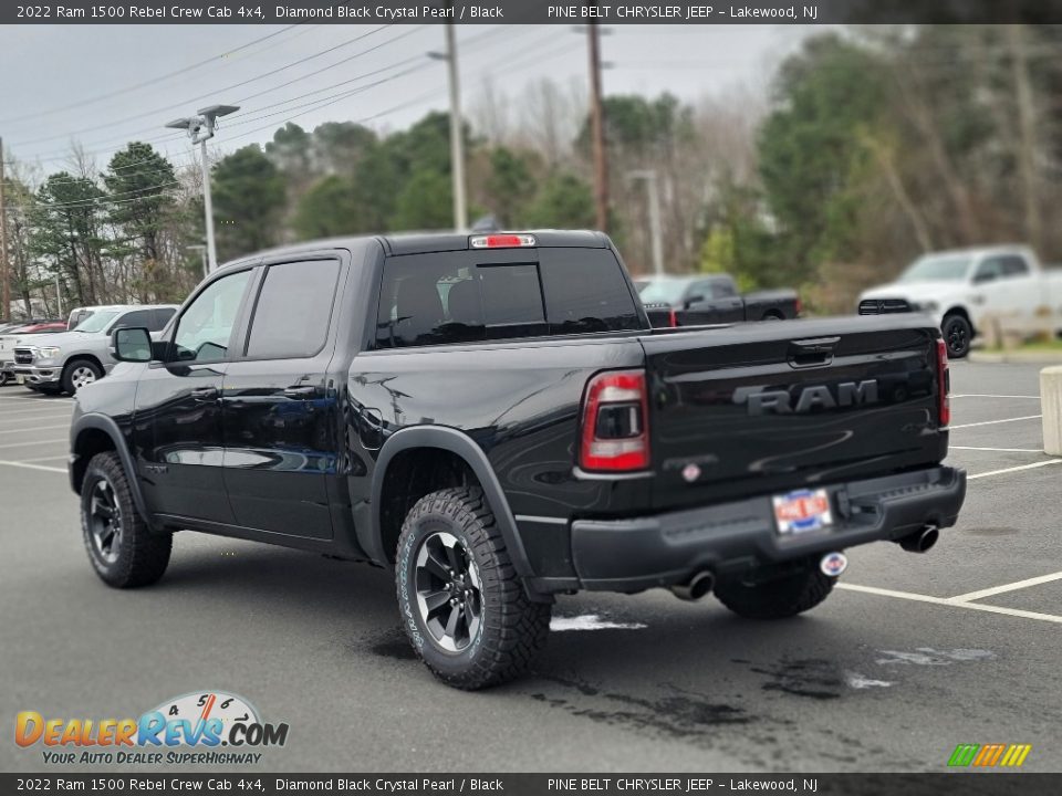 2022 Ram 1500 Rebel Crew Cab 4x4 Diamond Black Crystal Pearl / Black Photo #7