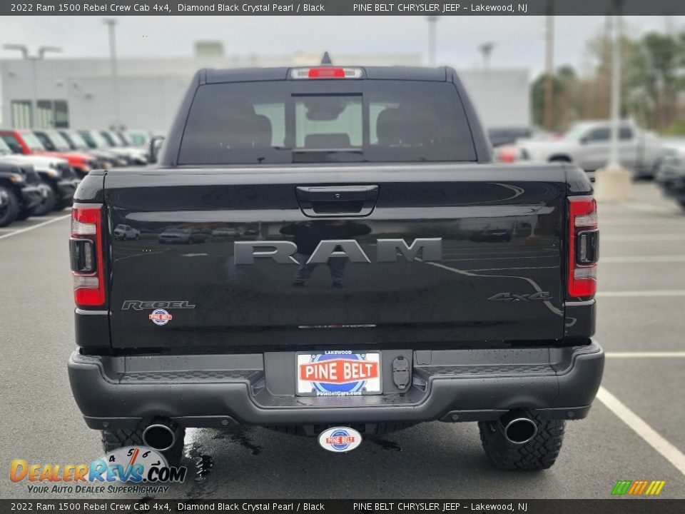 2022 Ram 1500 Rebel Crew Cab 4x4 Diamond Black Crystal Pearl / Black Photo #8