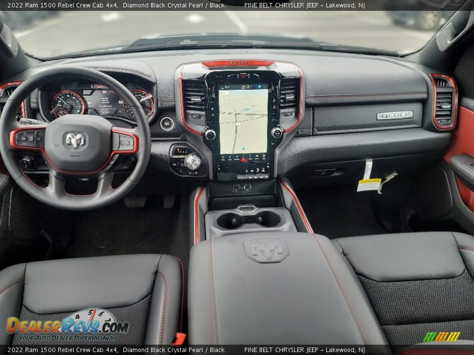 Black Interior - 2022 Ram 1500 Rebel Crew Cab 4x4 Photo #12