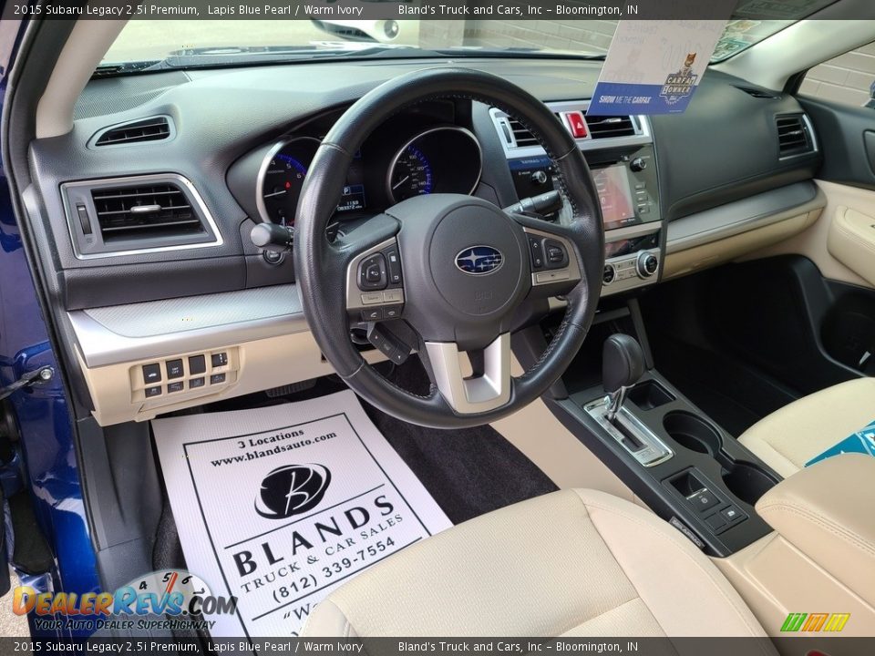 2015 Subaru Legacy 2.5i Premium Lapis Blue Pearl / Warm Ivory Photo #8