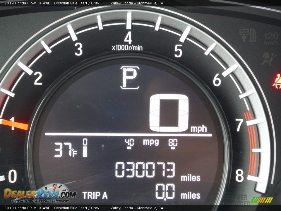 2019 Honda CR-V LX AWD Obsidian Blue Pearl / Gray Photo #29