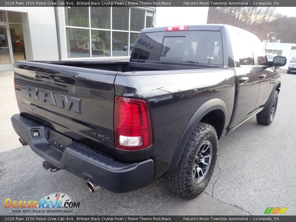 2016 Ram 1500 Rebel Crew Cab 4x4 Brilliant Black Crystal Pearl / Rebel Theme Red/Black Photo #2