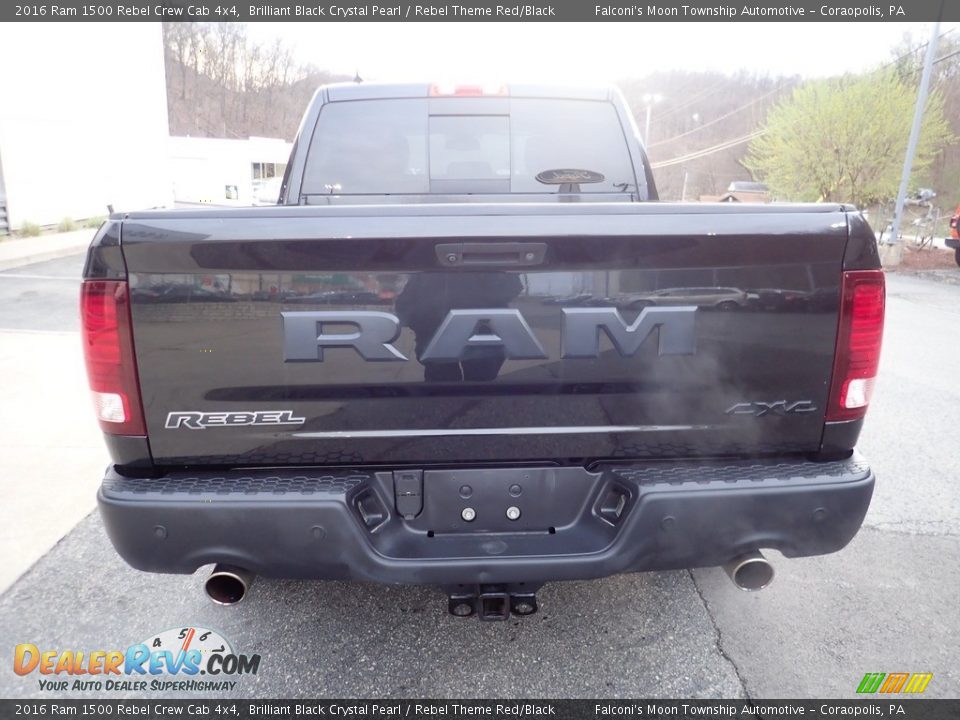 2016 Ram 1500 Rebel Crew Cab 4x4 Brilliant Black Crystal Pearl / Rebel Theme Red/Black Photo #3