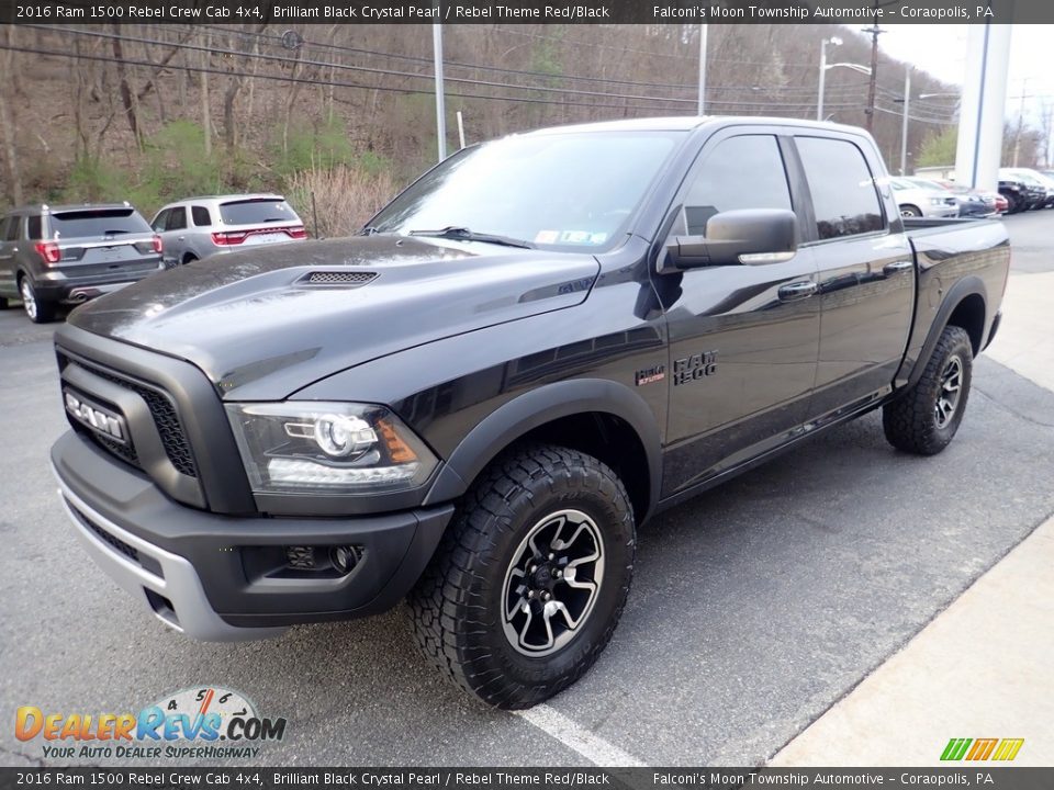 2016 Ram 1500 Rebel Crew Cab 4x4 Brilliant Black Crystal Pearl / Rebel Theme Red/Black Photo #6