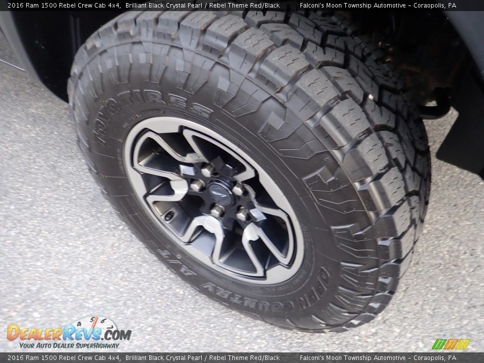 2016 Ram 1500 Rebel Crew Cab 4x4 Brilliant Black Crystal Pearl / Rebel Theme Red/Black Photo #9