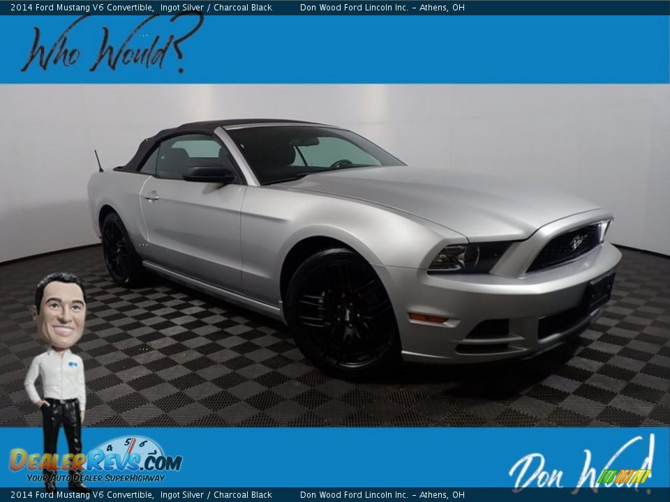 2014 Ford Mustang V6 Convertible Ingot Silver / Charcoal Black Photo #1