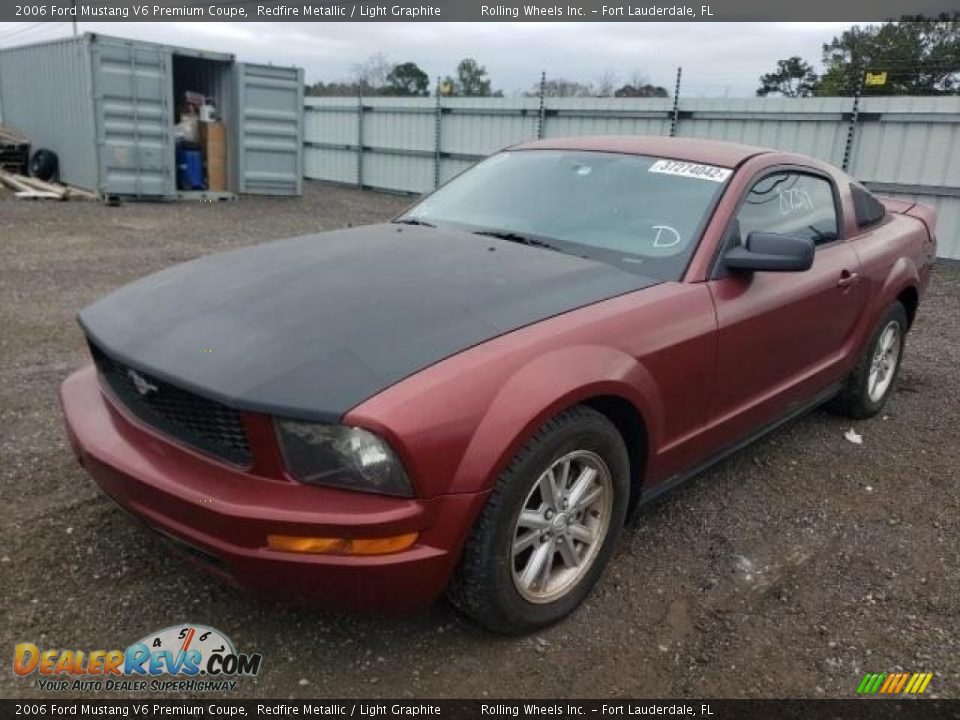 2006 Ford Mustang V6 Premium Coupe Redfire Metallic / Light Graphite Photo #2