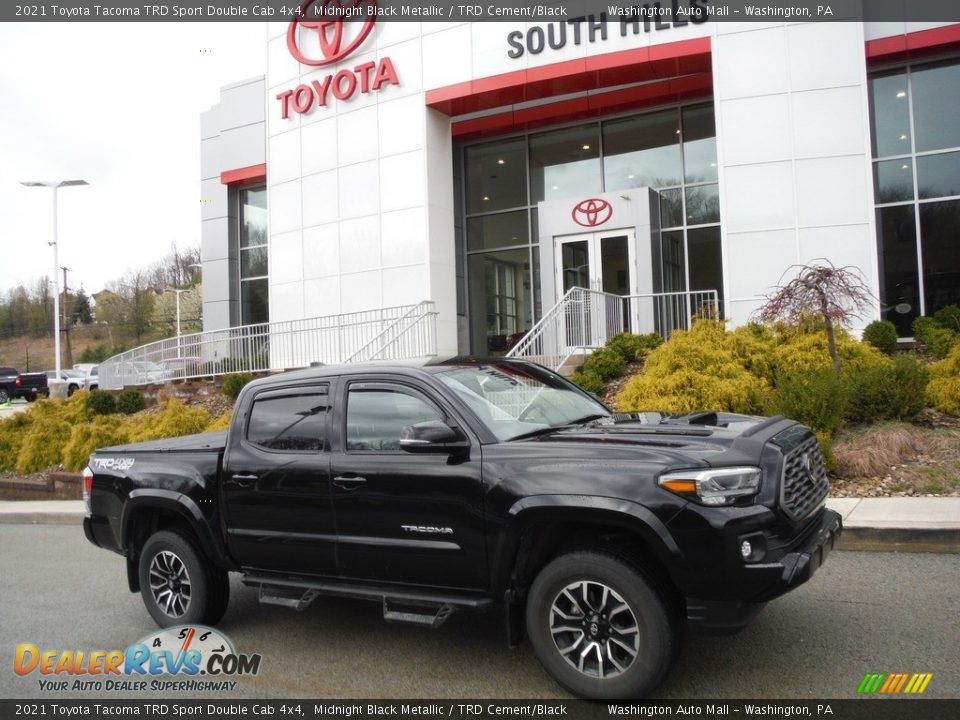 2021 Toyota Tacoma TRD Sport Double Cab 4x4 Midnight Black Metallic / TRD Cement/Black Photo #2