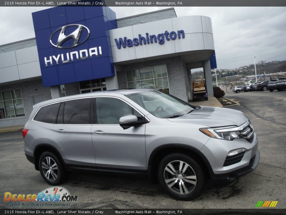 2016 Honda Pilot EX-L AWD Lunar Silver Metallic / Gray Photo #2