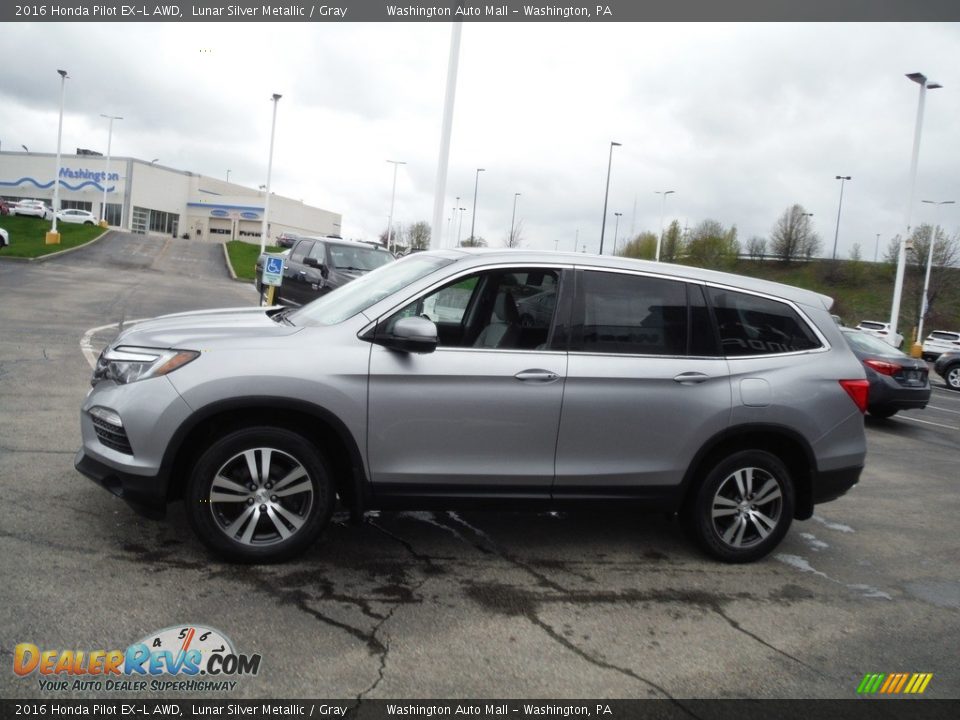 2016 Honda Pilot EX-L AWD Lunar Silver Metallic / Gray Photo #7