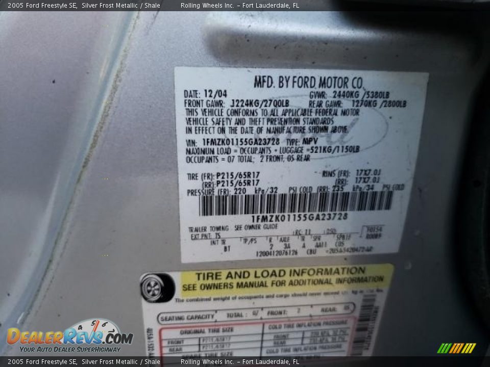 2005 Ford Freestyle SE Silver Frost Metallic / Shale Photo #9