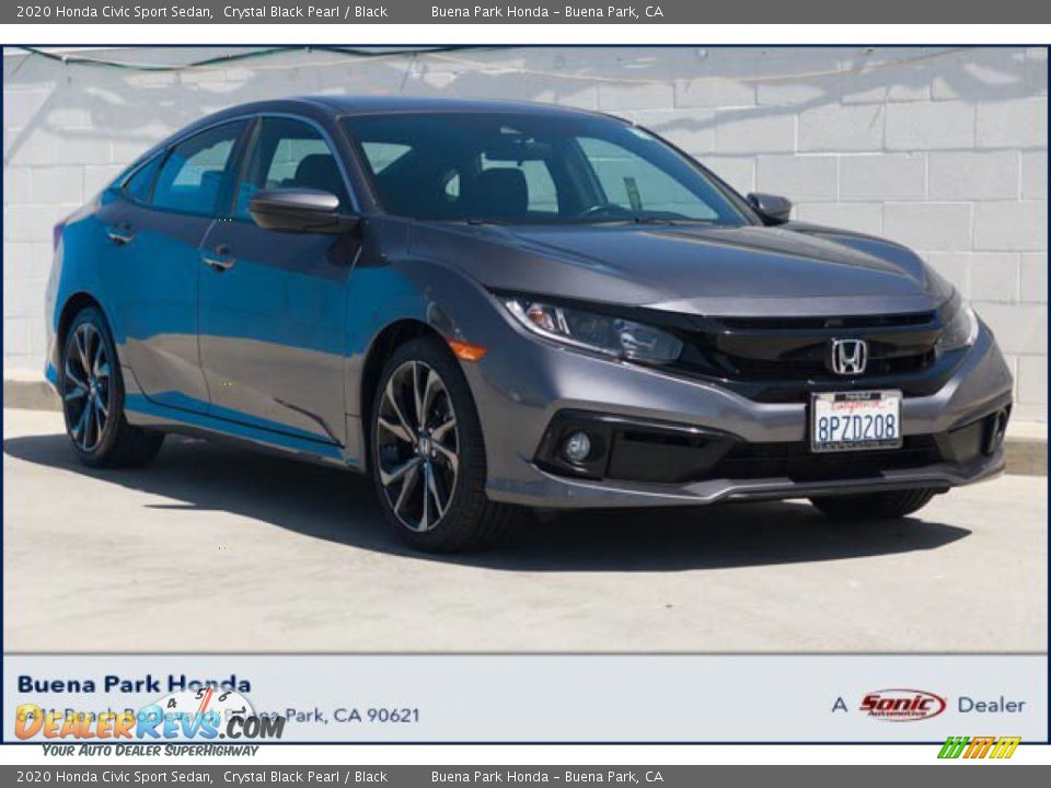 2020 Honda Civic Sport Sedan Crystal Black Pearl / Black Photo #1
