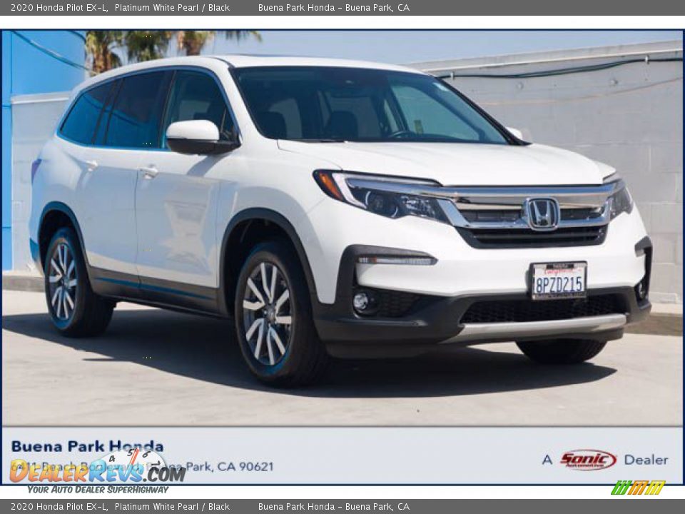 2020 Honda Pilot EX-L Platinum White Pearl / Black Photo #1