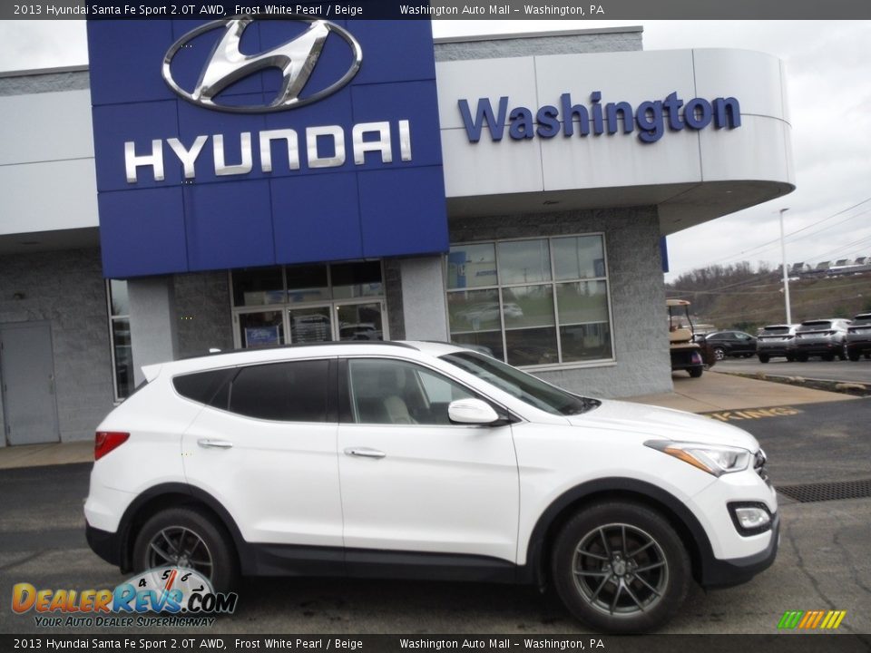 2013 Hyundai Santa Fe Sport 2.0T AWD Frost White Pearl / Beige Photo #2