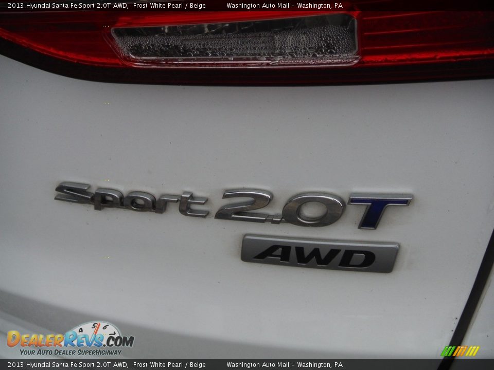 2013 Hyundai Santa Fe Sport 2.0T AWD Frost White Pearl / Beige Photo #9