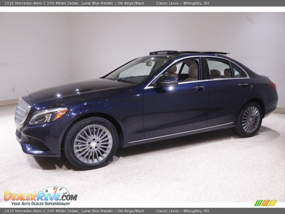 2016 Mercedes-Benz C 300 4Matic Sedan Lunar Blue Metallic / Silk Beige/Black Photo #3