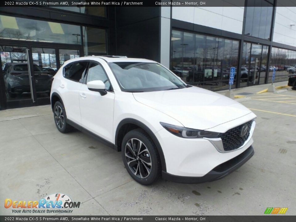 2022 Mazda CX-5 S Premium AWD Snowflake White Pearl Mica / Parchment Photo #1