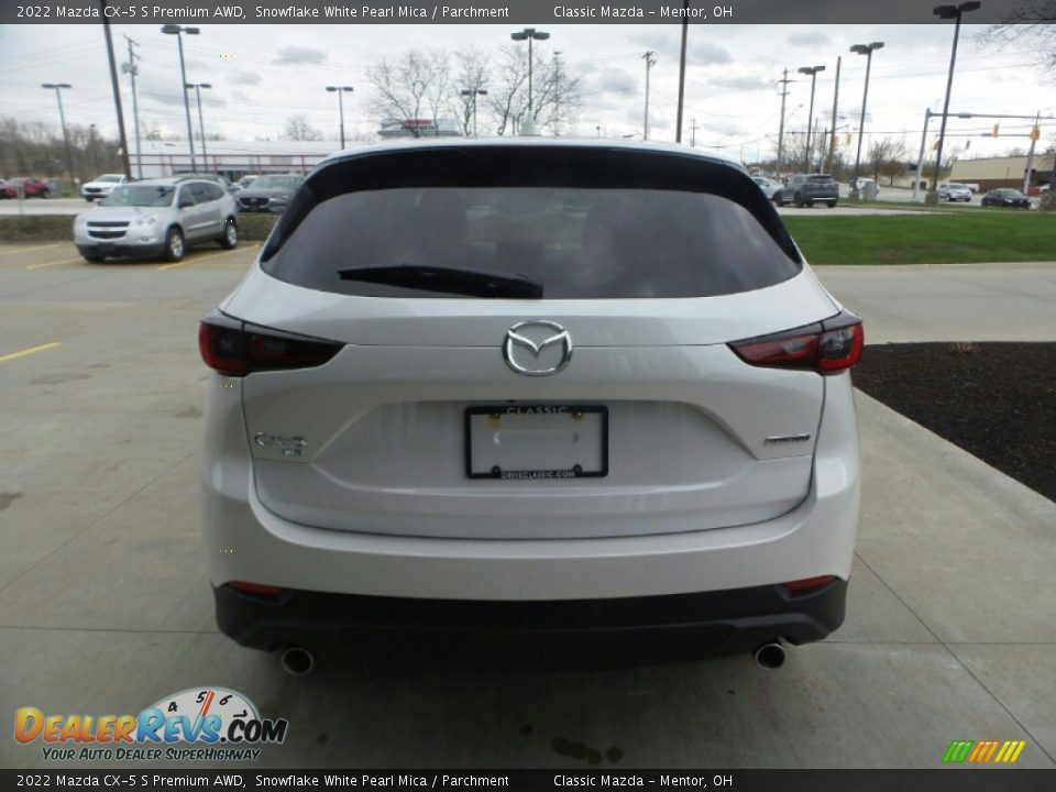 2022 Mazda CX-5 S Premium AWD Snowflake White Pearl Mica / Parchment Photo #5