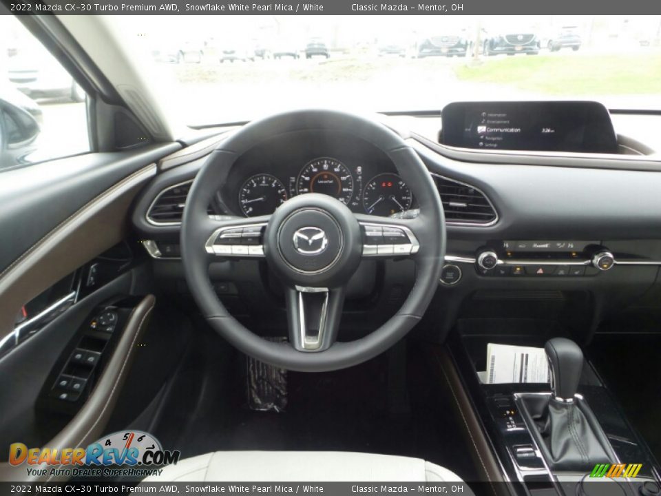 2022 Mazda CX-30 Turbo Premium AWD Snowflake White Pearl Mica / White Photo #4