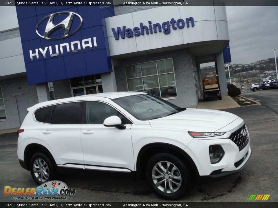 2020 Hyundai Santa Fe SE AWD Quartz White / Espresso/Gray Photo #2