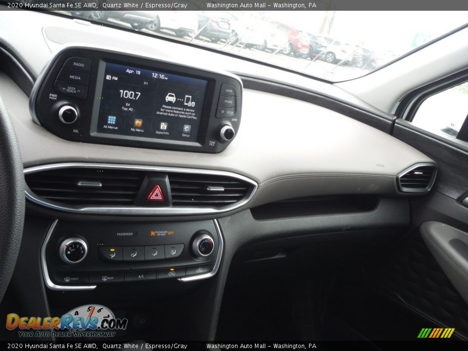 2020 Hyundai Santa Fe SE AWD Quartz White / Espresso/Gray Photo #16