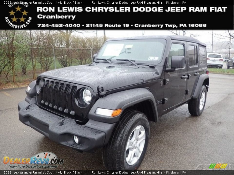 2022 Jeep Wrangler Unlimited Sport 4x4 Black / Black Photo #1