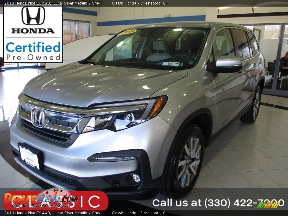 2019 Honda Pilot EX AWD Lunar Silver Metallic / Gray Photo #1