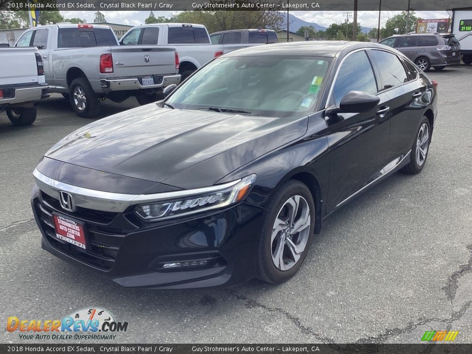 2018 Honda Accord EX Sedan Crystal Black Pearl / Gray Photo #3