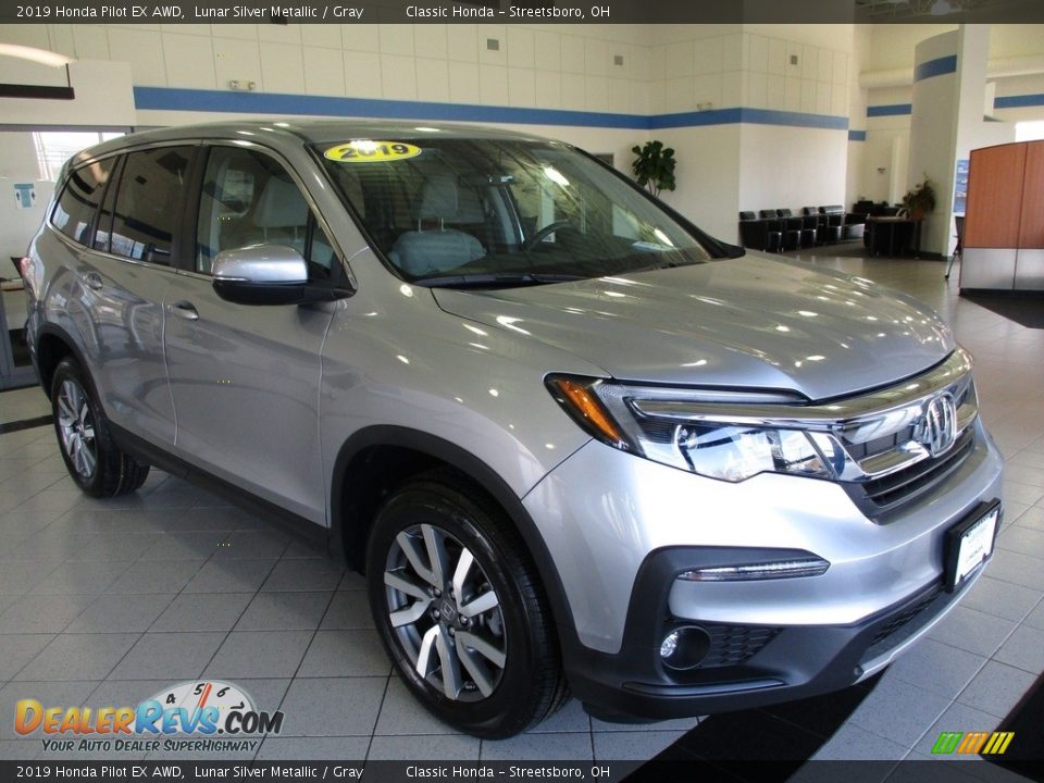 2019 Honda Pilot EX AWD Lunar Silver Metallic / Gray Photo #3