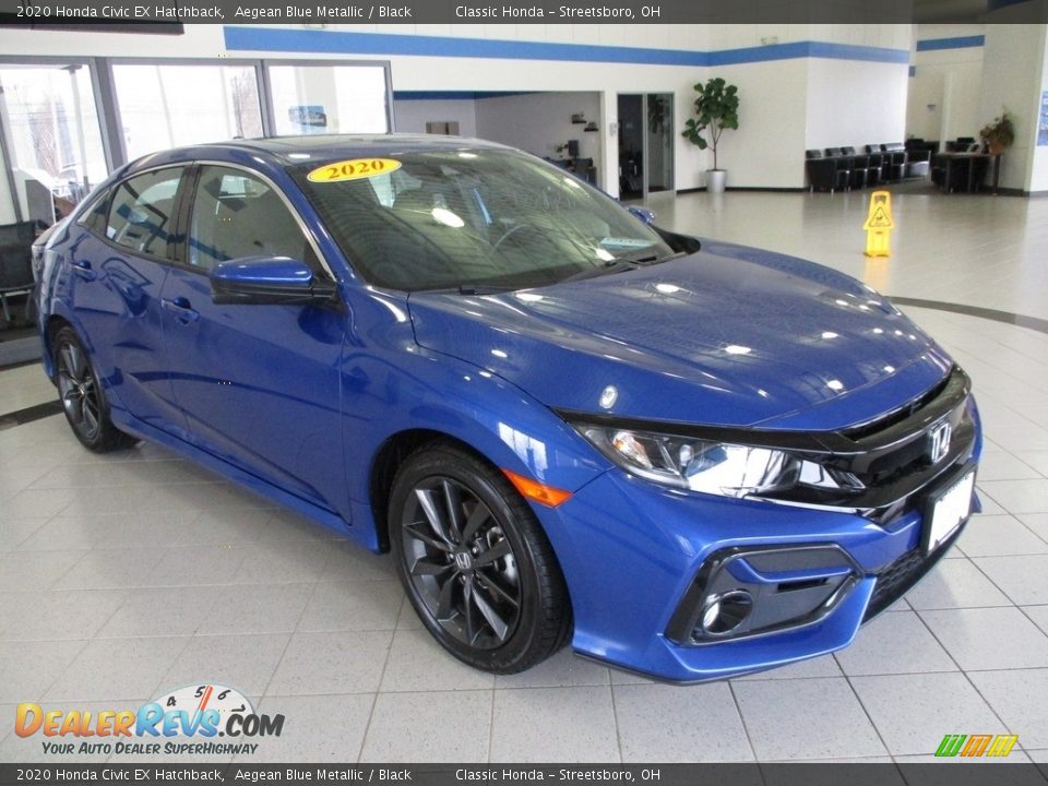 2020 Honda Civic EX Hatchback Aegean Blue Metallic / Black Photo #3