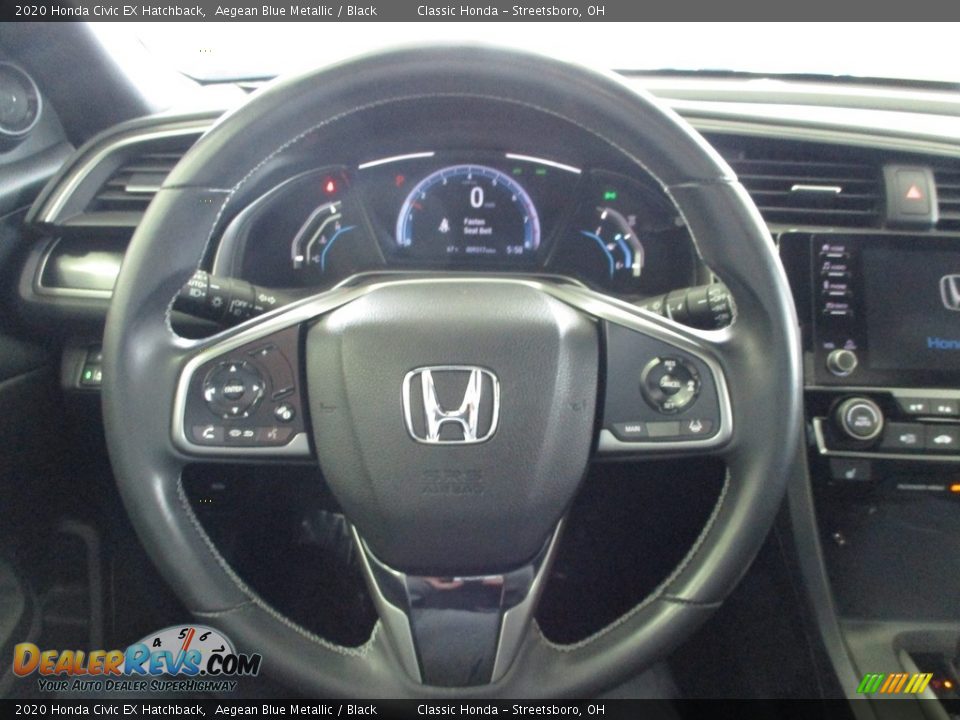 2020 Honda Civic EX Hatchback Aegean Blue Metallic / Black Photo #31