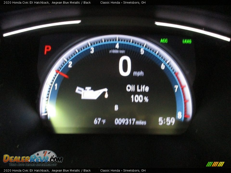 2020 Honda Civic EX Hatchback Aegean Blue Metallic / Black Photo #34