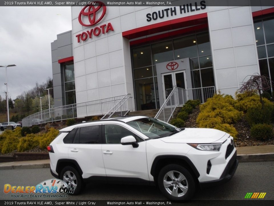 2019 Toyota RAV4 XLE AWD Super White / Light Gray Photo #2