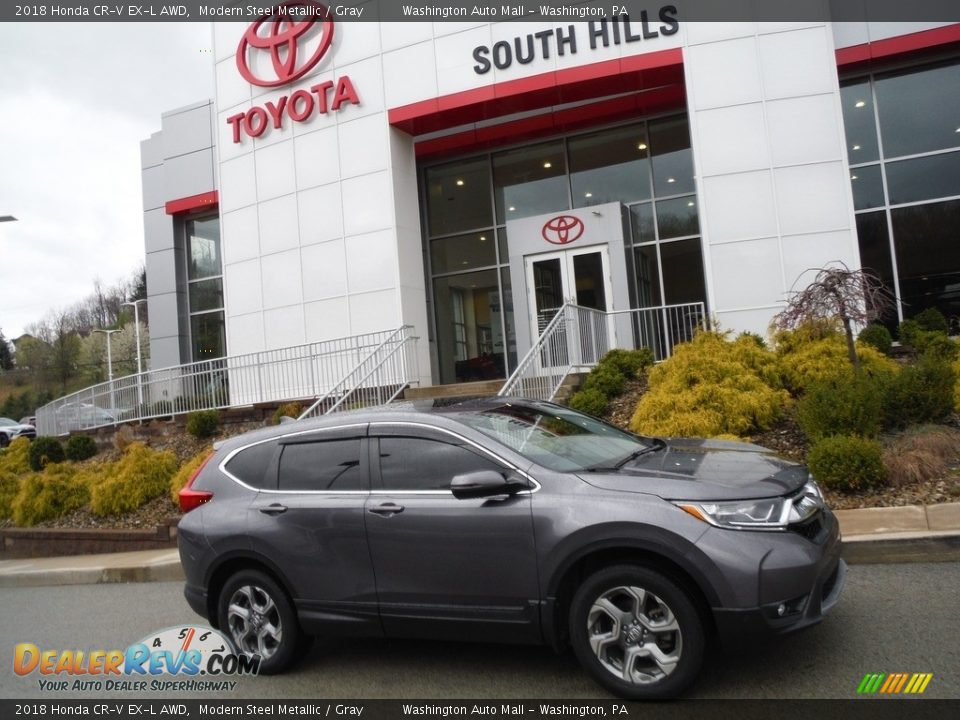 2018 Honda CR-V EX-L AWD Modern Steel Metallic / Gray Photo #2