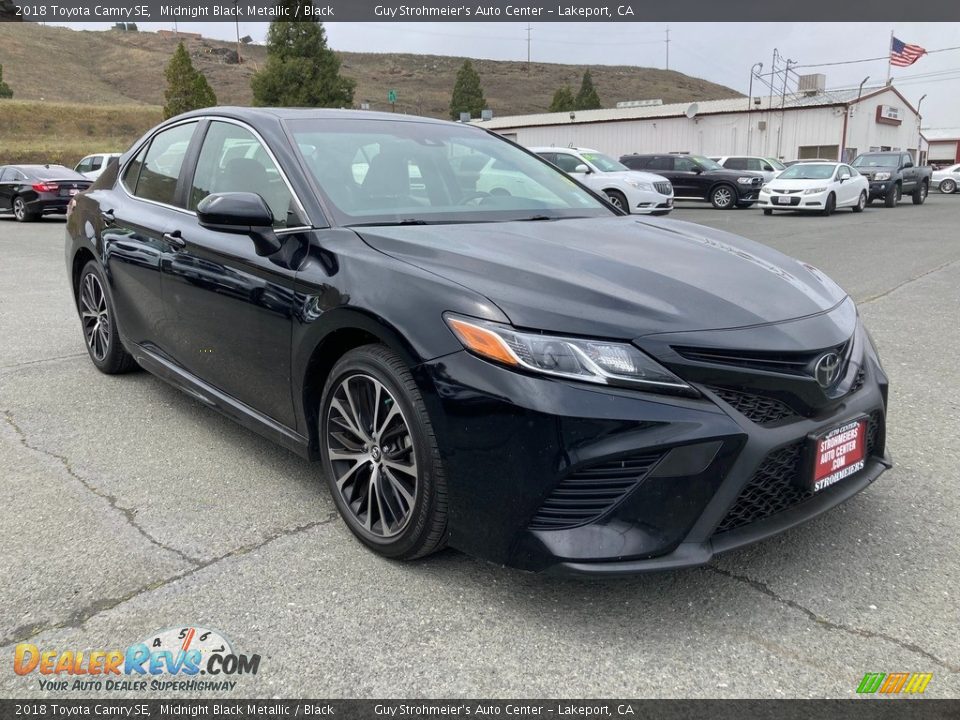 2018 Toyota Camry SE Midnight Black Metallic / Black Photo #1