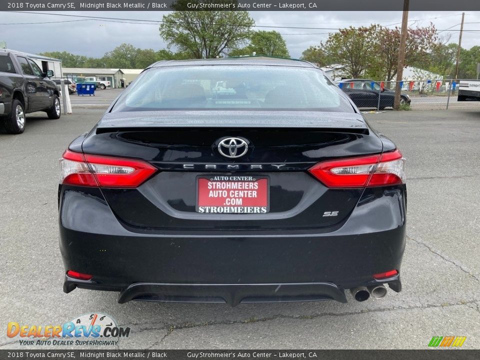 2018 Toyota Camry SE Midnight Black Metallic / Black Photo #6