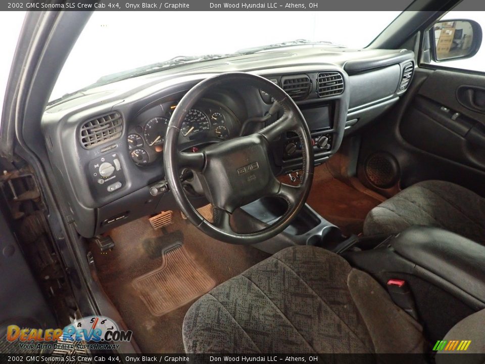 2002 GMC Sonoma SLS Crew Cab 4x4 Onyx Black / Graphite Photo #14