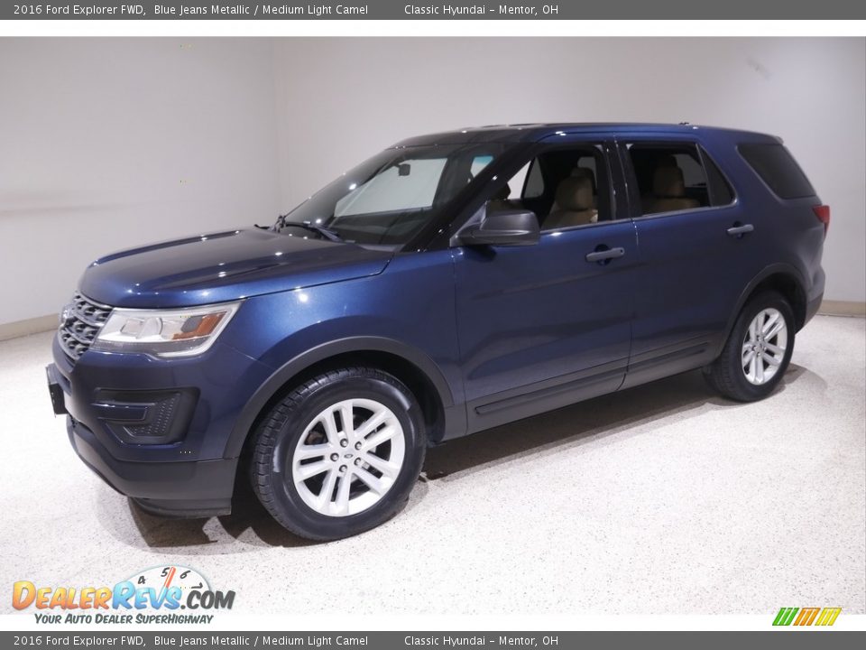 2016 Ford Explorer FWD Blue Jeans Metallic / Medium Light Camel Photo #3