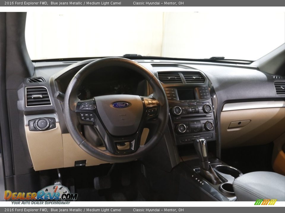2016 Ford Explorer FWD Blue Jeans Metallic / Medium Light Camel Photo #6