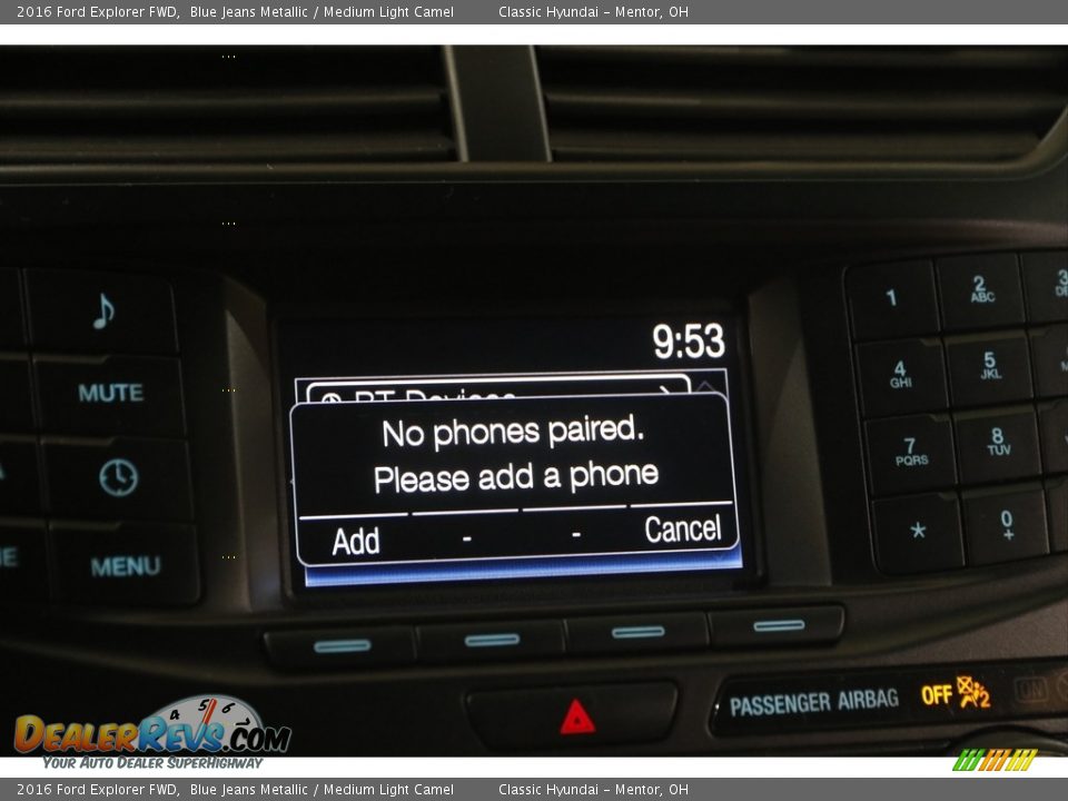 2016 Ford Explorer FWD Blue Jeans Metallic / Medium Light Camel Photo #11