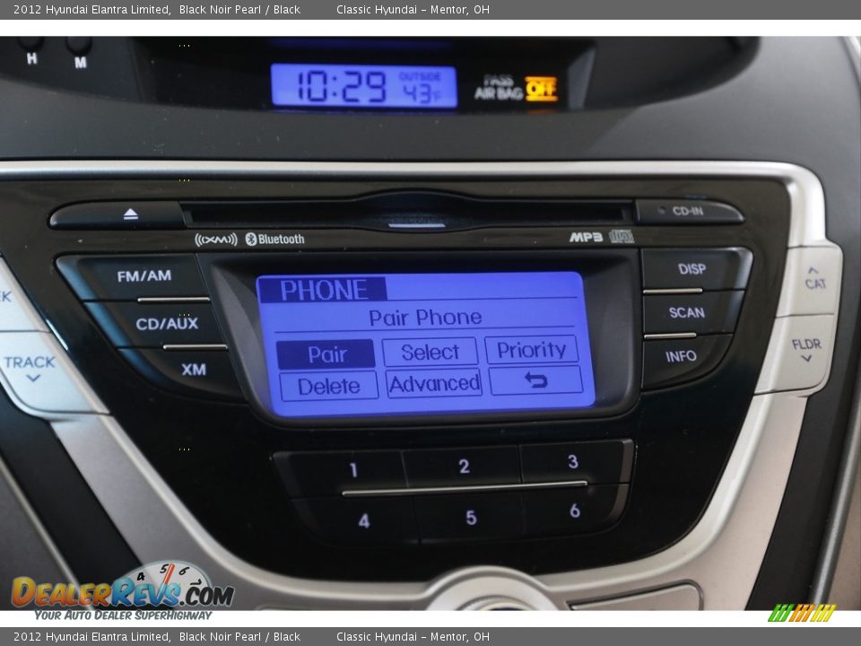 2012 Hyundai Elantra Limited Black Noir Pearl / Black Photo #11