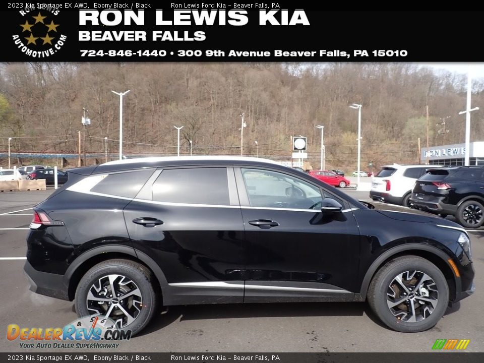 2023 Kia Sportage EX AWD Ebony Black / Black Photo #1