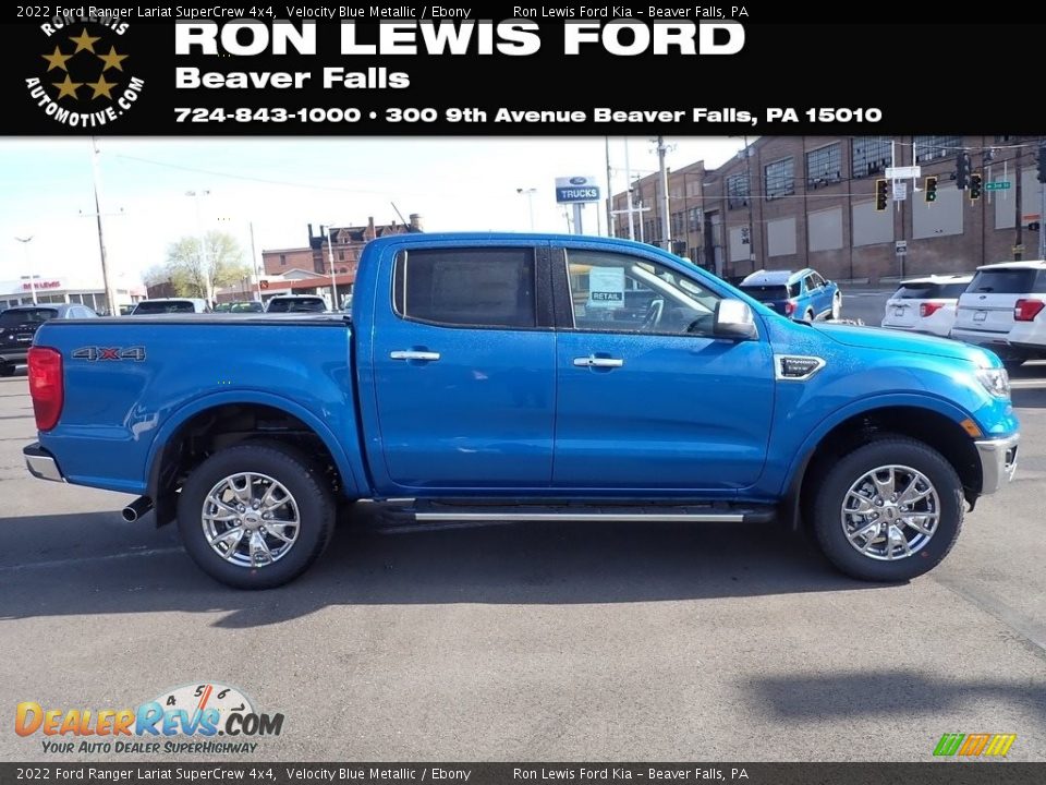 2022 Ford Ranger Lariat SuperCrew 4x4 Velocity Blue Metallic / Ebony Photo #1