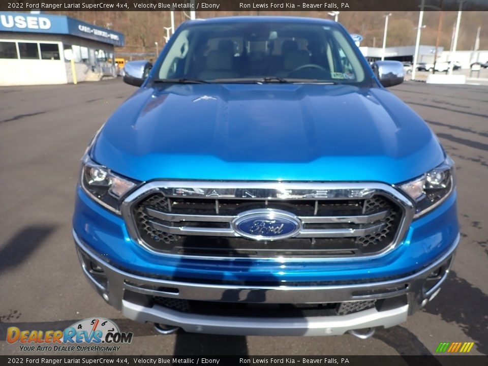 2022 Ford Ranger Lariat SuperCrew 4x4 Velocity Blue Metallic / Ebony Photo #3