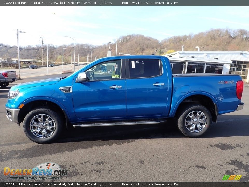 Velocity Blue Metallic 2022 Ford Ranger Lariat SuperCrew 4x4 Photo #5
