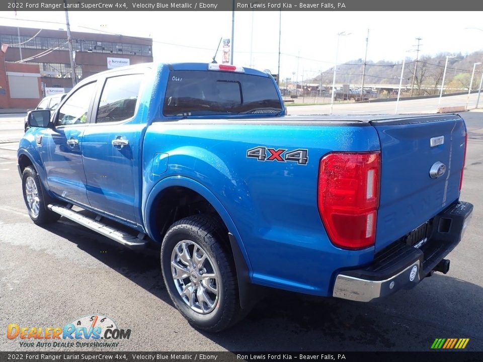 2022 Ford Ranger Lariat SuperCrew 4x4 Velocity Blue Metallic / Ebony Photo #6