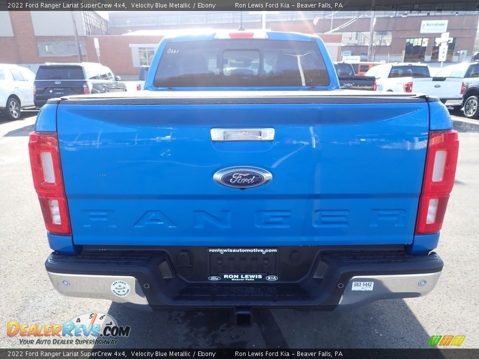 2022 Ford Ranger Lariat SuperCrew 4x4 Velocity Blue Metallic / Ebony Photo #7